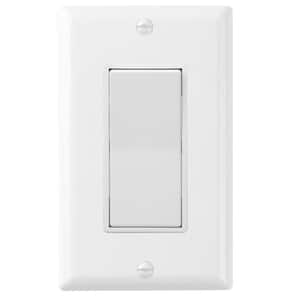Decora 15 Amp Single Pole Rocker Light White Switch, Wall Plate Included, UL Listed (10-Pack)
