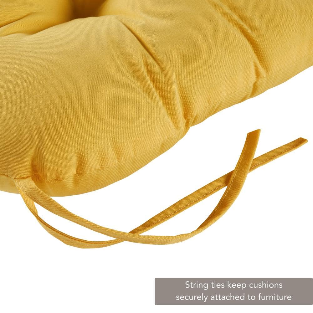 Sunbeam Yellow Polyester Outdoor Dining Chair Cushion