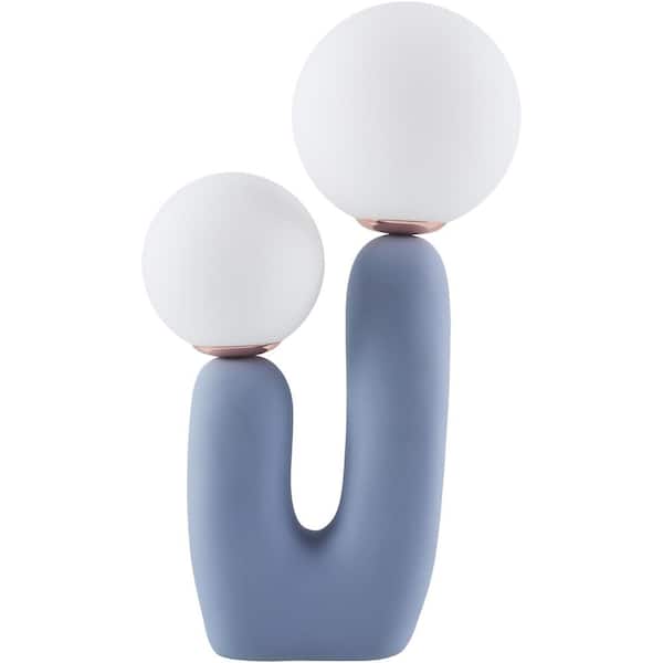 Livabliss Sedeum SED-004 17 in. H x 6 in. W x 7 in. D Accent Table Lamp, Blue