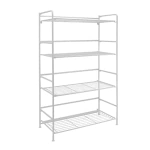 White 4-Tier Metal Wire Shelving Unit (26.75 in. W x 43 in. H x 12 in. D)