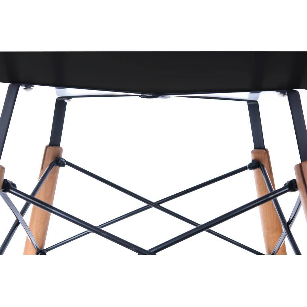 Mid-Century Modern Dover Round Dining Table with Glass Top and Wooden Eiffel Base