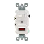 1/25W-125V Combination Switch with Neon Pilot Light, White