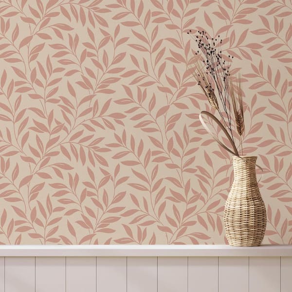 Marin Blush Leaf Trail Wallpaper