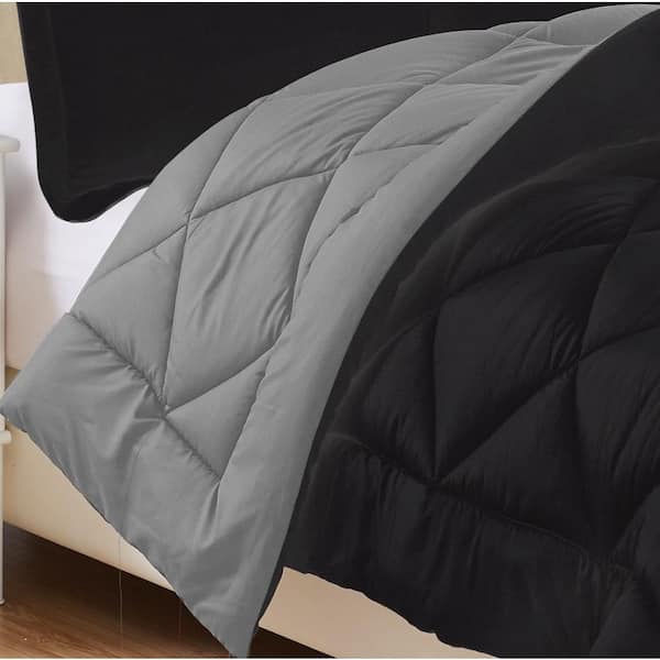 2-Piece Black/Gray Twin XL Comforter Set