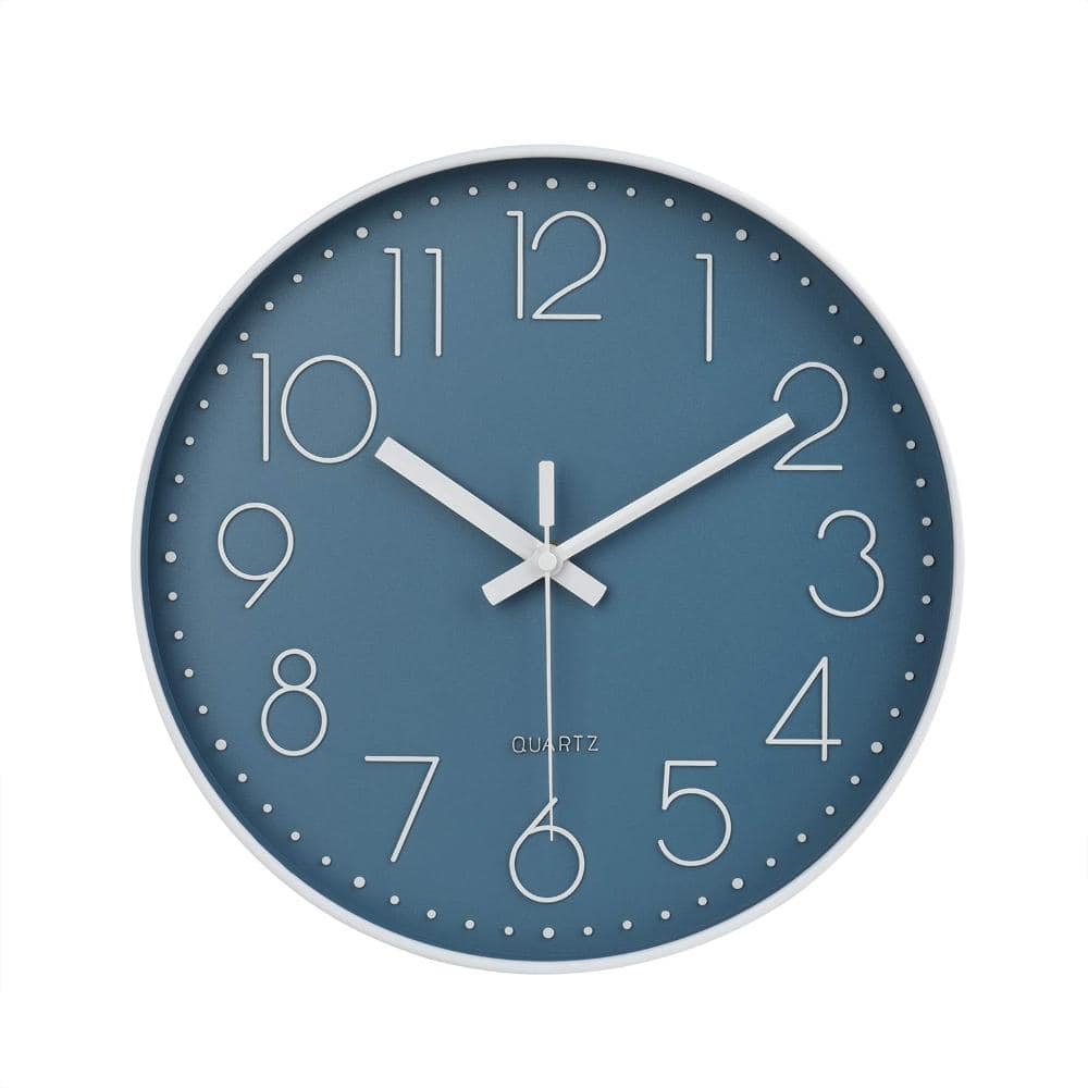 13.5 in. Wall Clock Silent Quartz Blue Round Indoor Outdoor Decor price history on PriceWatchPro