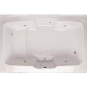Victoria 73 in. W. x 48 in. Acrylic Rectangular Drop-In Whirlpool Bathtub with Center Drain in White