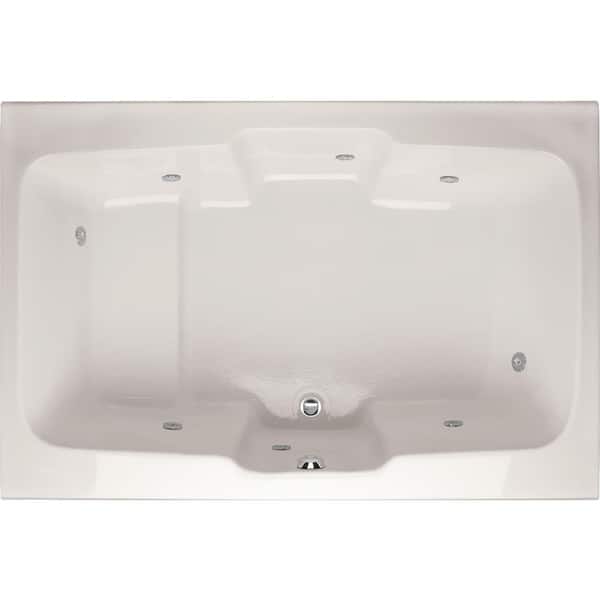Hydro Systems Victoria 73 in. W. x 48 in. Acrylic Rectangular Drop-In Whirlpool Bathtub with Center Drain in White