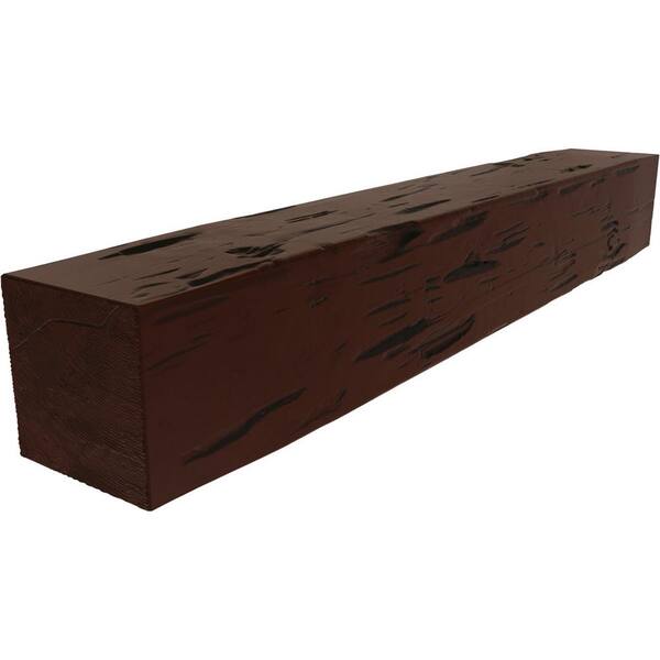 Ekena Millwork 6 in. x 10 in. x 7 ft. Pecky Cypress Faux Wood Beam Fireplace Mantel Pecan