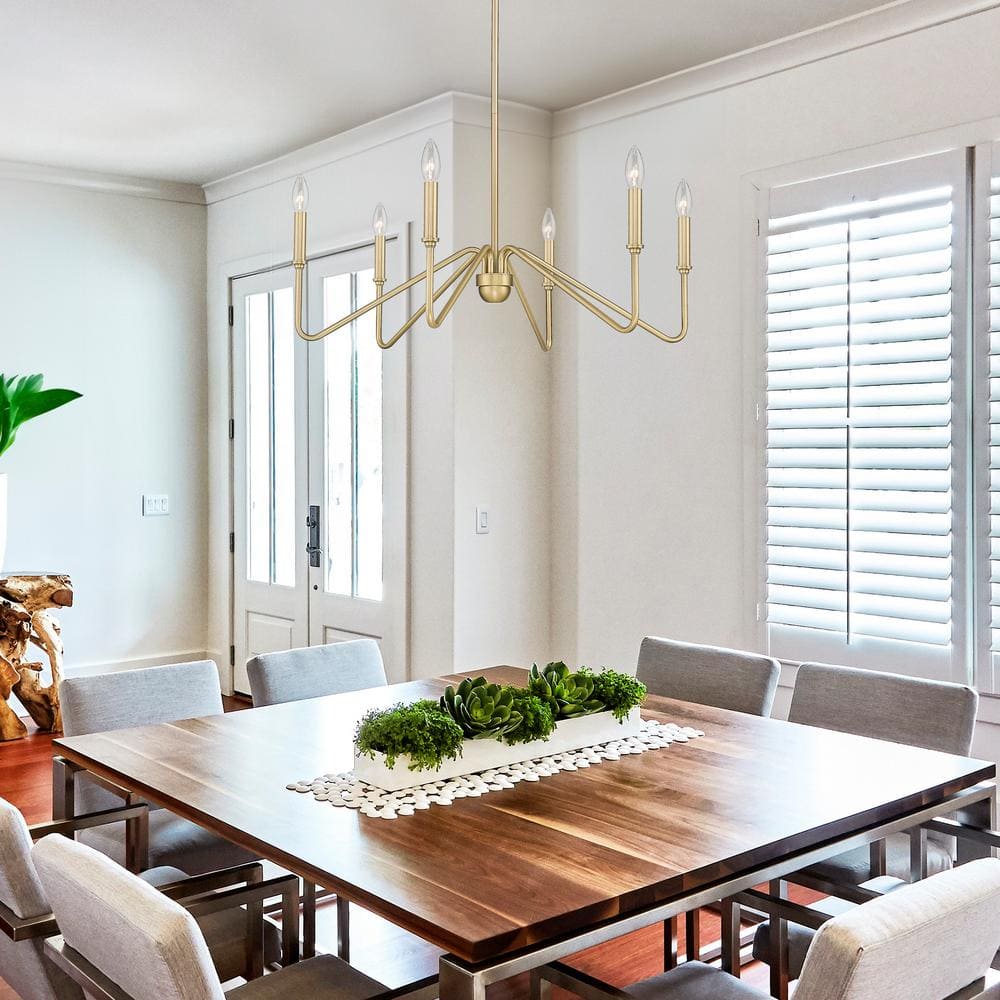 Kennedy Brushed Champagne Bronze 6-Light Chandelier