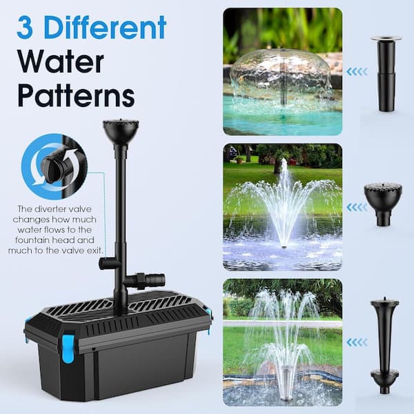 Phewnyzo Pond Filter with 660 GPH Pump and Fountain Kit for