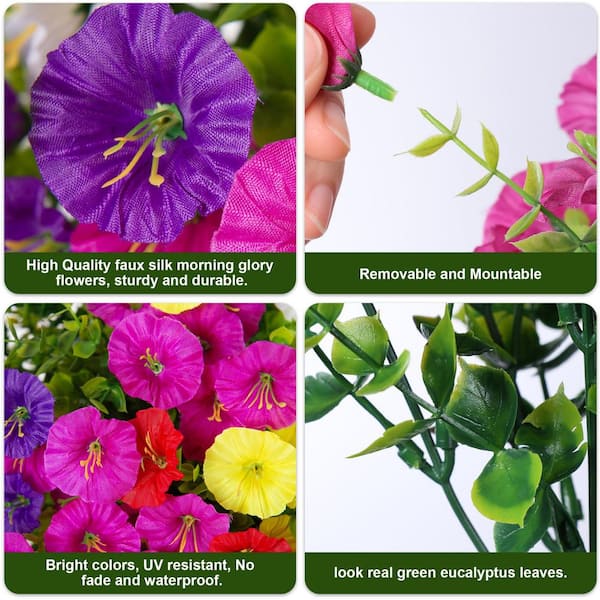 4.00 in. Artificial Morning Glory Flowers Colorful UV Resistant