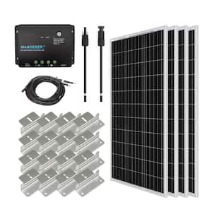 400-Watt 12-Volt Off-Grid Solar Starter Kit w/ 4-Piece 100W Monocrystalline Panel and 30A PWM Wanderer Charge Controller