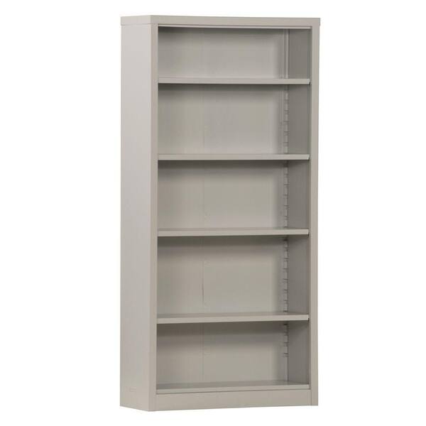 Sandusky 72 in. Dove Gray Metal 5-shelf Standard Bookcase with Adjustable Shelves