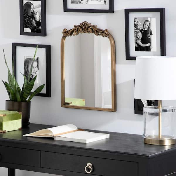 Kate and Laurel Arendahl Oval Gold Traditional Accent Framed Wall Mirror  (24 in. H x 18 in. W) 220476 - The Home Depot