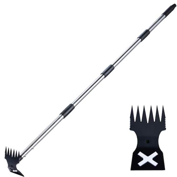 Long Handle Manual Weed Puller Tool 60 2 in 1 Hand Weed Rake and Garden Hoe Heavy Duty for Yard Lawn Garden