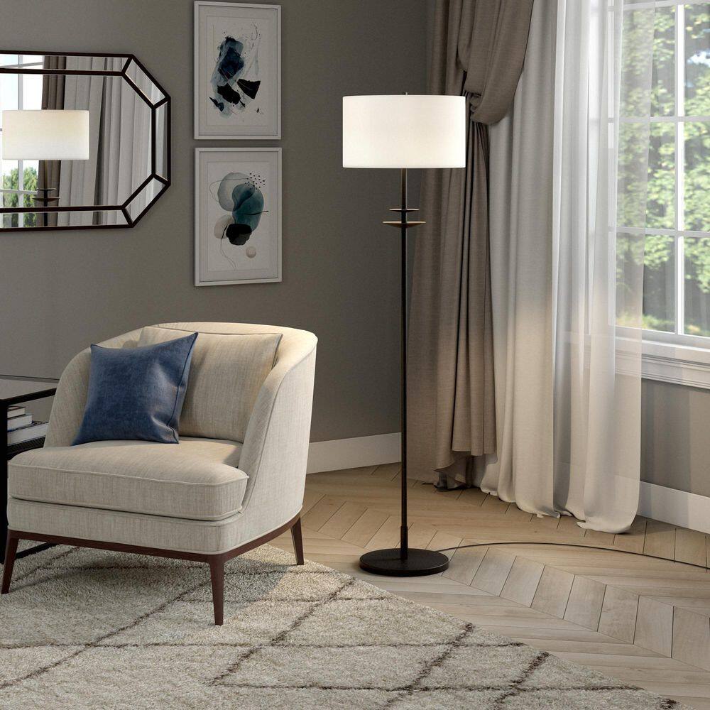 Avery 63" Blackened Bronze Modern Voice-Controlled Floor Lamp