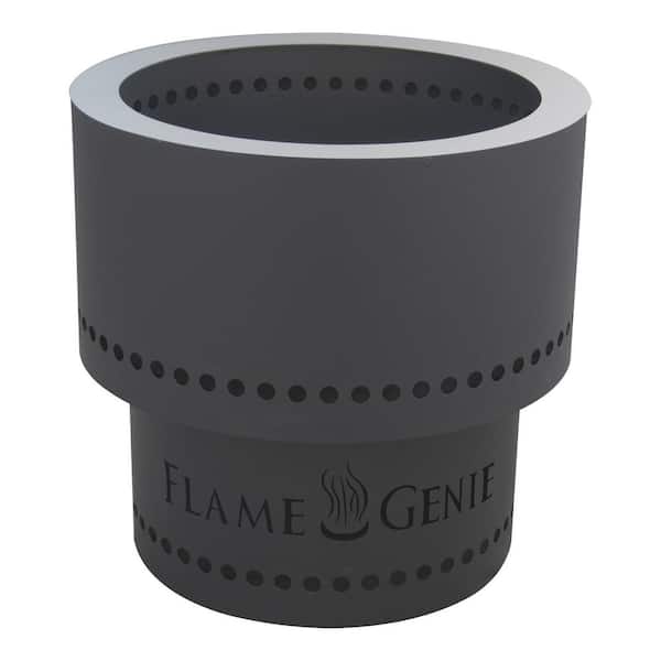 HY-C 13.5 in. x 12.5 in. Round Metal Smokeless Wood Pellet Fire Pit in Black