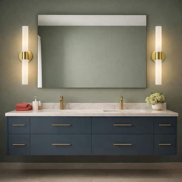 LARK Shea 5.25 in. 2-Light Bright Brass Vanity Light 85402BBR-CO
