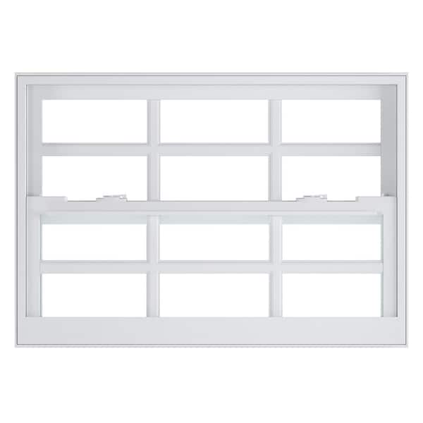 American Craftsman 35.875 in. x 24.875 in. 70 Series White Single Hung Low-E Argon SC Glass Vinyl FL Flange Window with Grids, Screen Incl