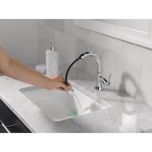 Trinsic Single Handle High Arc Single Hole Bathroom Faucet with Pull-Down Spout in Chrome
