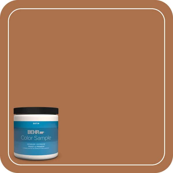 BEHR PREMIUM PLUS 8 oz. #260D-7 Copper Mountain Satin Enamel Interior/Exterior Paint & Primer Color Sample