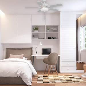 Rothley II 52 in. Indoor LED Matte White Ceiling Fan with Light Kit, Reversible Motor and Reversible Blades Included