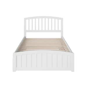 Richmond Full Platform Bed with Matching Foot Board with Full Size Urban Trundle Bed in White