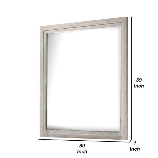 Benjara Miot White Wash 1 in. W x 39 in. H Modern and Contemporary