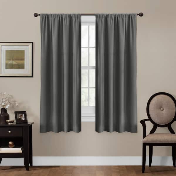 Zenna Home Grey Geometric Thermal Blackout Curtain - 50 in. W x 63 in. L