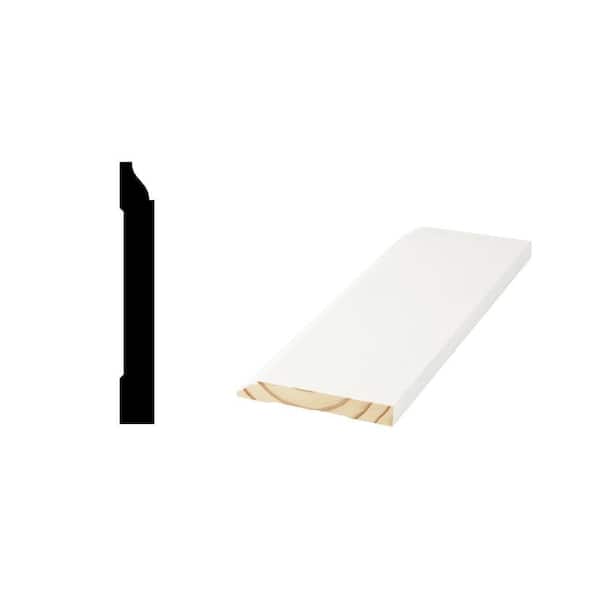 Woodgrain Millwork LWM 620 9/16 in. x 4-1/4 in. Primed Finger-Jointed Base Moulding