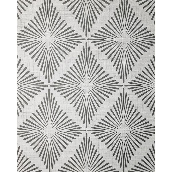 Denver Dark Grey Starburst Wallpaper Sample