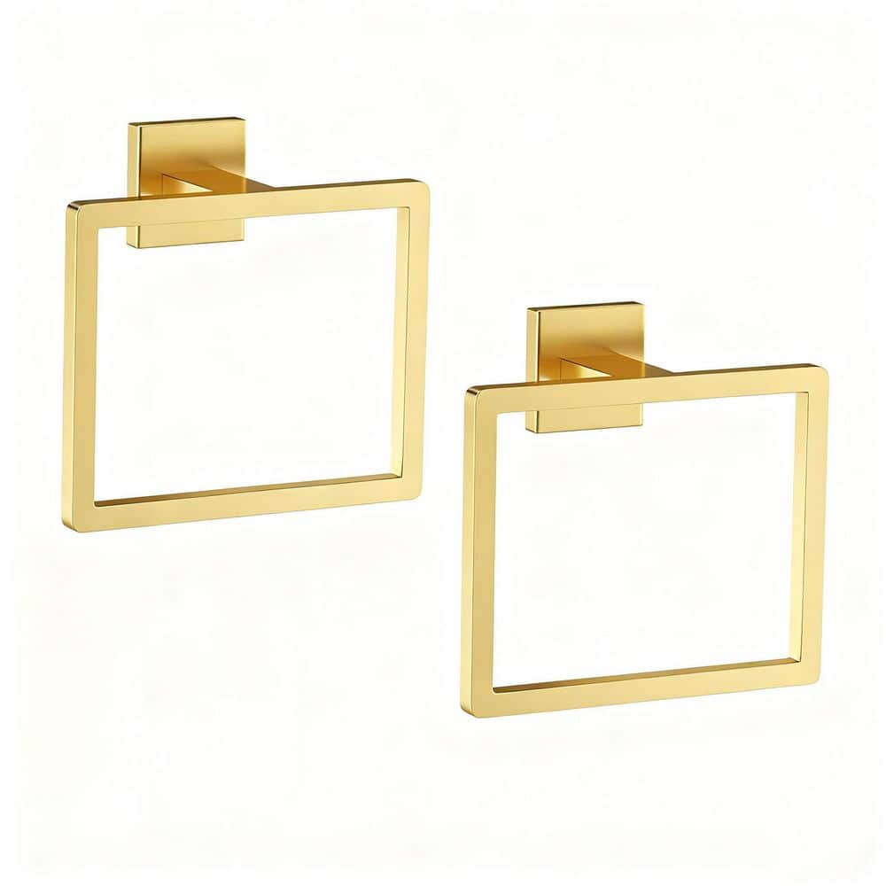 2 Pack Stainless Steel Wall Mounted Square Towel Ring for Bathroom in Brushed Gold price history on PriceWatchPro