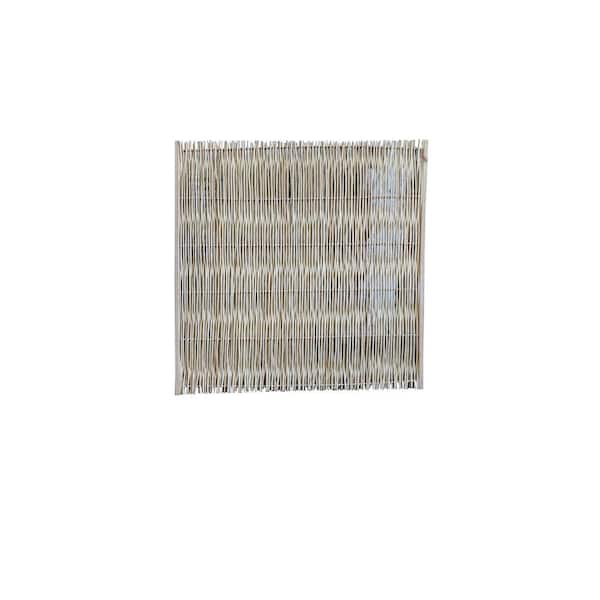 MGP 72 in. x 72 in. Debarked Open Top Framed Willow Wood Fence Panel