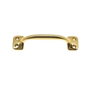 4 in. Center-to-Center Solid Brass Bar Sash Lift/Drawer Pull in Polished Brass