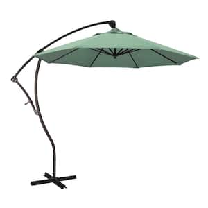 9 ft. Bronze Aluminum Cantilever Patio Umbrella with Crank Open 360 Rotation in Spa Pacifica