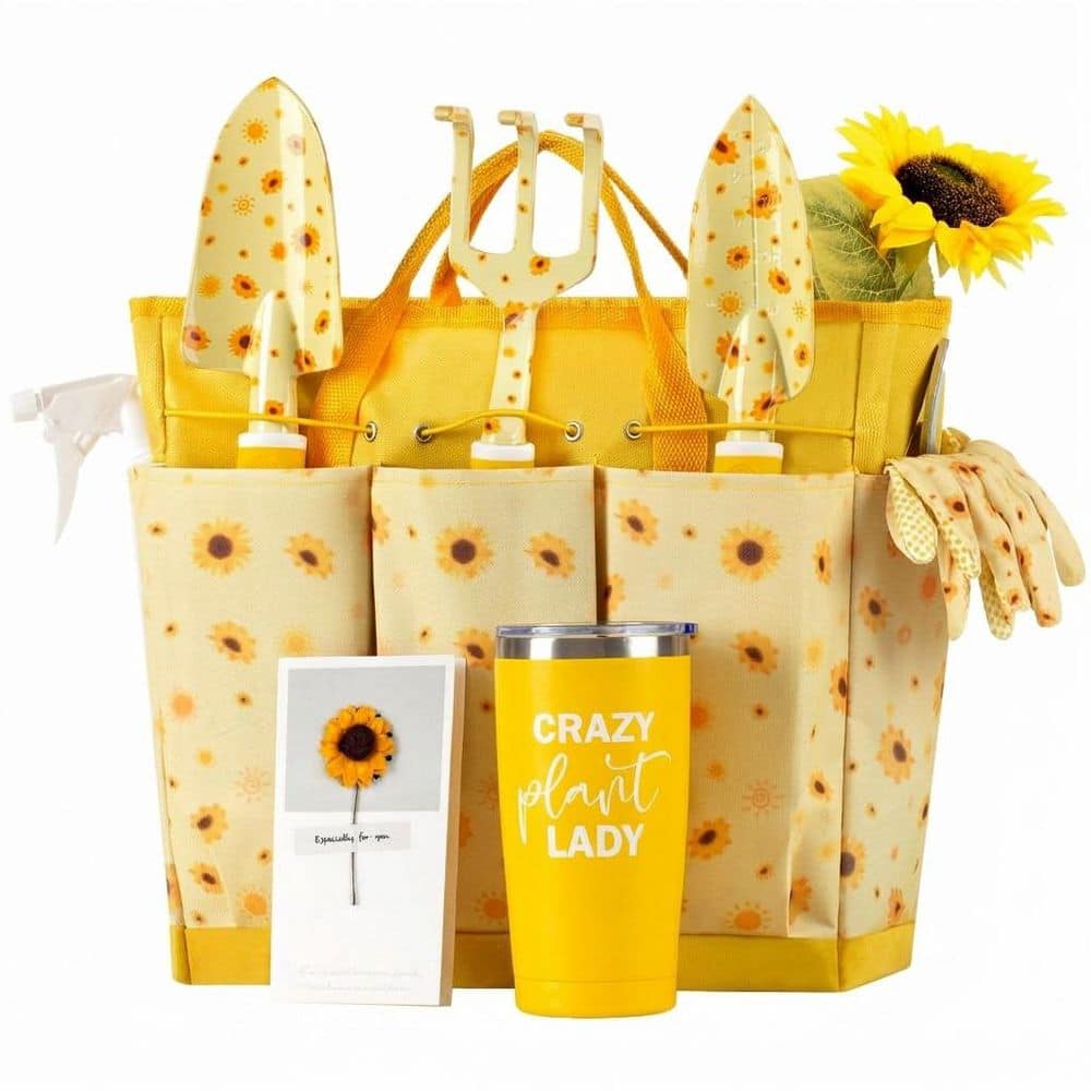 9-Piece Garden Tool Set Sunflower Print Gardening Gifts for Women Heavy Duty Hand Tools with Tote and Accessories price history on PriceWatchPro