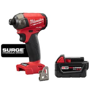 M18 FUEL SURGE 18V Lithium-Ion Brushless Cordless 1/4 in. Hex Impact Driver with XC 5.0 Ah Battery