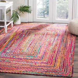 Cape Cod Red/Multi 5 ft. x 8 ft. Border Area Rug