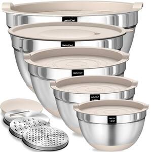 thumbnail image 2 of 13 QT Stainless Steel Mixing Bowl - Commercial Quality Flat Bottom Kitchen Bowl 2 of 4