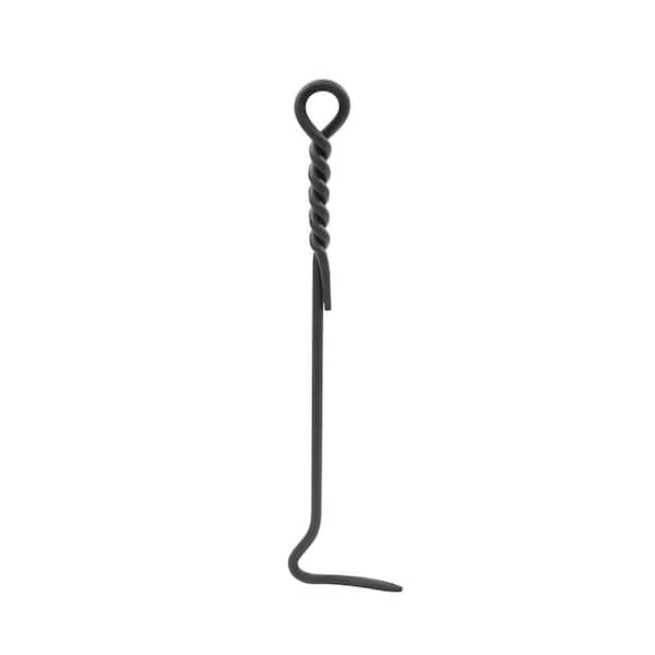 ACHLA DESIGNS 18 in. Tall Black Mini Rope Design Fireplace Poker Tool