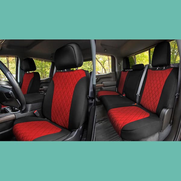 Fh Group Neoprene Custom Fit Seat Covers For 2019 2022 Chevrolet Silverado 1500 2500hd 3500hd Wt To Lt Dmcm5010red Full The Home Depot - 2021 Silverado 1500 Rst Seat Covers