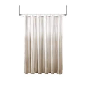 72 in. W x 72 in. L Polyester Ombre Printed Seersucker Shower Curtain in Taupe for Showers, Saunas & Tubs