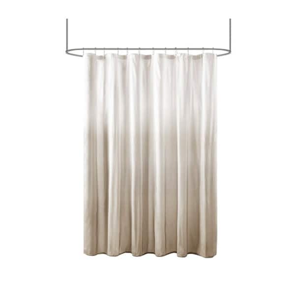 72 in. W x 72 in. L Polyester Ombre Printed Seersucker Shower Curtain in Taupe for Showers, Saunas and Tubs
