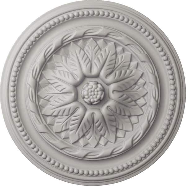 Ekena Millwork 2-1/4 in. x 16 in. x 16 in. Polyurethane Wigan Ceiling Medallion, Ultra Pure White