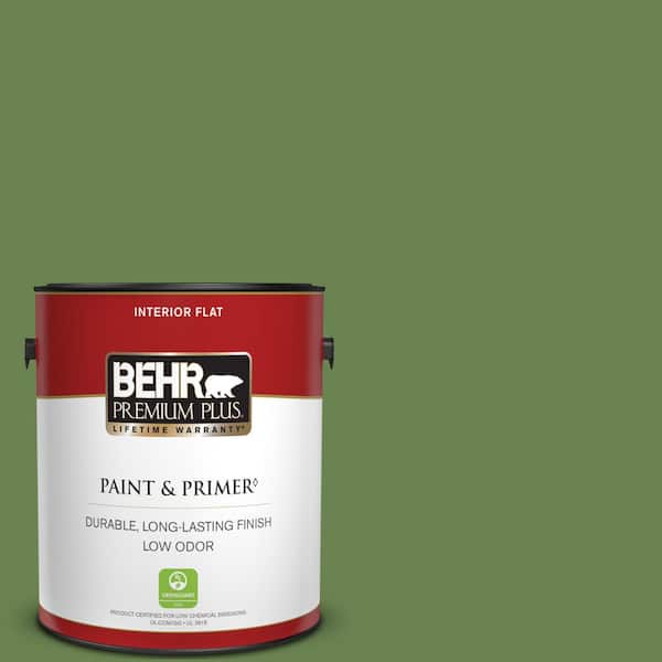 BEHR PREMIUM PLUS 1 gal. #430D-6 Happy Camper Flat Low Odor Interior Paint & Primer