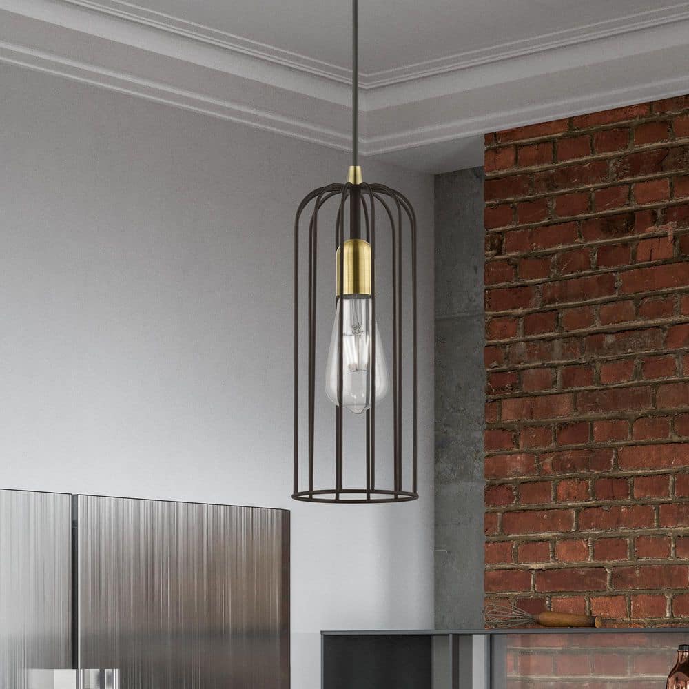 Glenbrook Mini 5'' Bronze & Antique Brass Indoor/Outdoor Pendant Light