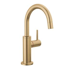 Contemporary Round Single-Handle Instant Hot Water Dispenser in Champagne Bronze