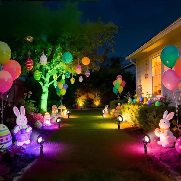 Low Voltage 10-Watt 600 Lumens Bronze Integrated LED RGB Landscape Spotlight with Weather Resistant