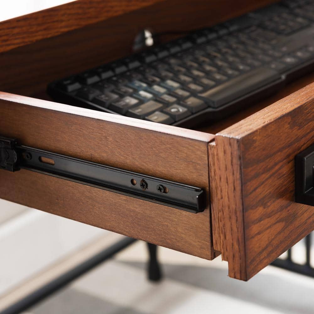 Ironcraft Mission Oak Computer Desk with Matte Black Frame