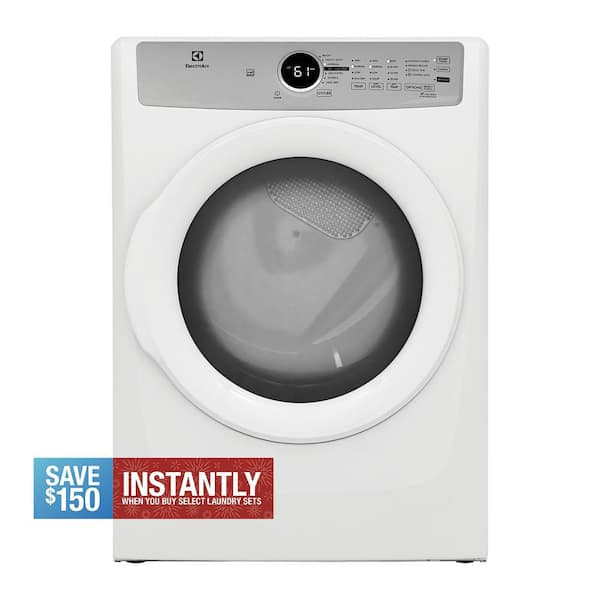 8 cu. ft. Electric Dryer Front Load in White